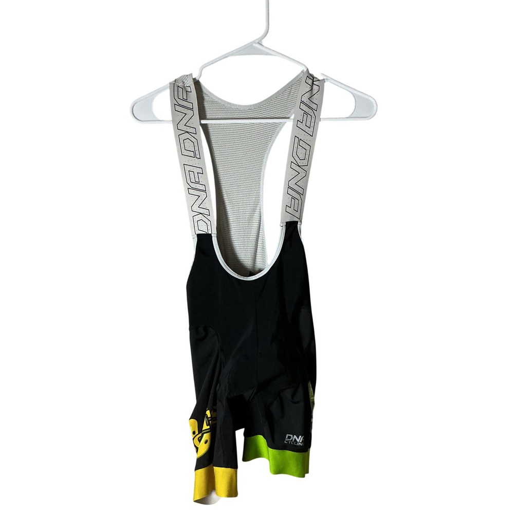 DNA Cycling Bib Shorts Mens XS Black Yellow Lime Green Made in Italy Padded